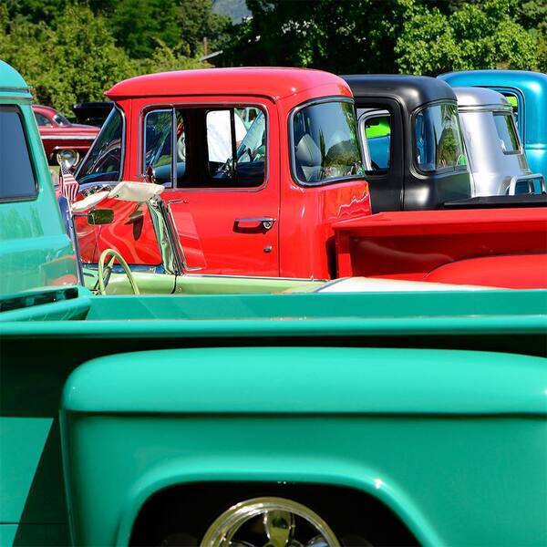 VENICE BEACH Collections Vintage Trucks by Unknown 1 Piece Unframed Canvas Drawing Print 14 in. x 14 in.