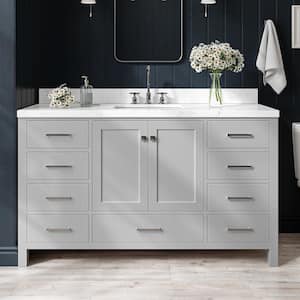 Cambridge 60 in. W x 21.5 in. D x 34.5 in. H Freestanding Bath Vanity Cabinet Only in Grey