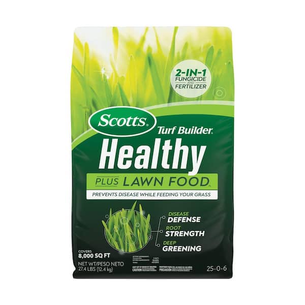 Scotts Turf Builder 27.40 lbs. 8,000 sq. ft. Healthy Plus Lawn FoodFL, 2-in-1 Fungicide and Fertilizer