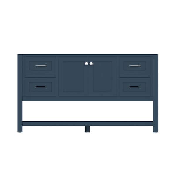 Alya Bath Wilmington 59 in. W x 21.5 in. D x 33.45 in. H Bath Vanity Cabinet without Top in Blue