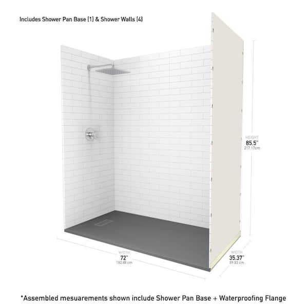 colon　0730 DreamLine Encore Alcove Shower Kit - 30-in - Center Drain