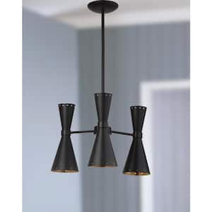 Elisio 3-Light Black Cluster Hanging Pendant Lighting