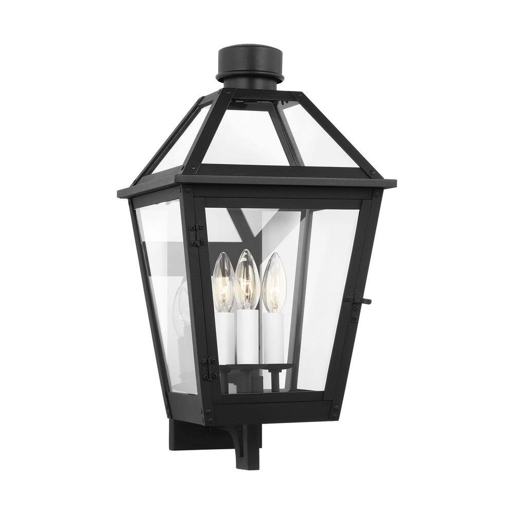 Hyannis 20.25" Textured Black Outdoor Wall Lantern
