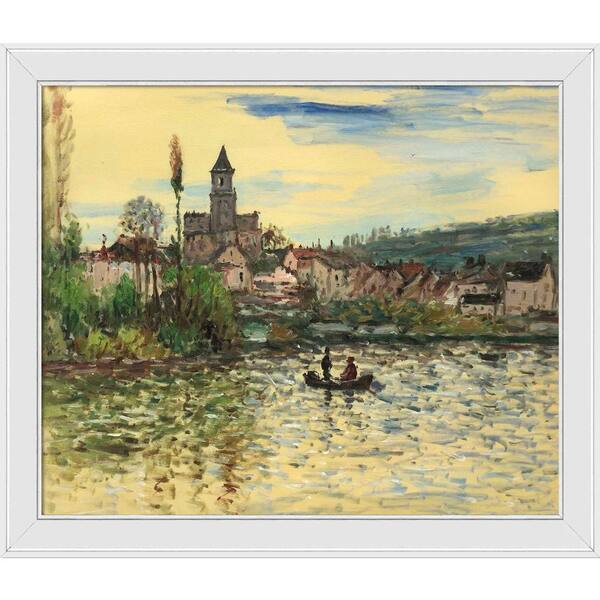 LA PASTICHE The Seine at Vetheuil by Claude Monet Galerie White Framed Nature Oil Painting Art Print 24 in. x 28 in.