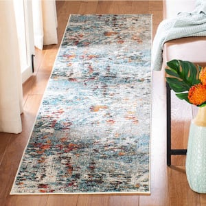 Madison Gray/Blue 2 ft. x 18 ft. Runner Rug