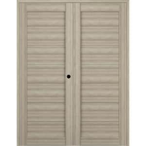 Alda 60 in. x 79.375 in. Left Hand Active Shambor Wood Composite Double Prehung Interior Door