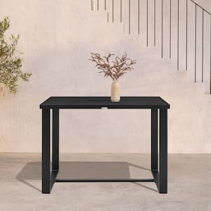 Felicia Black Rectangle Aluminum Counter Height Outdoor Dining Table