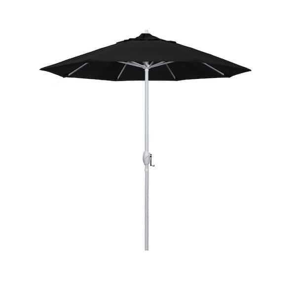 California Umbrella 7.5 ft. Matted White Aluminum Market Patio Umbrella Auto Tilt in Black Pacifica
