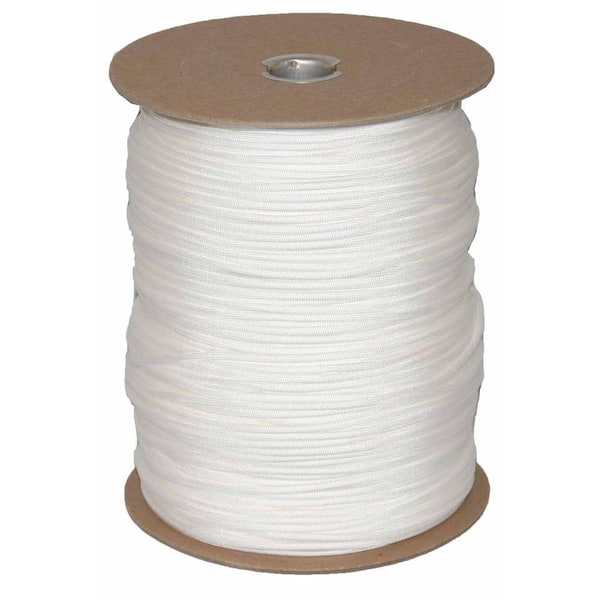 USA Made Paracord Spool 1000 Ft Parachute Cord Paracord Type III 550 –  White – Contino