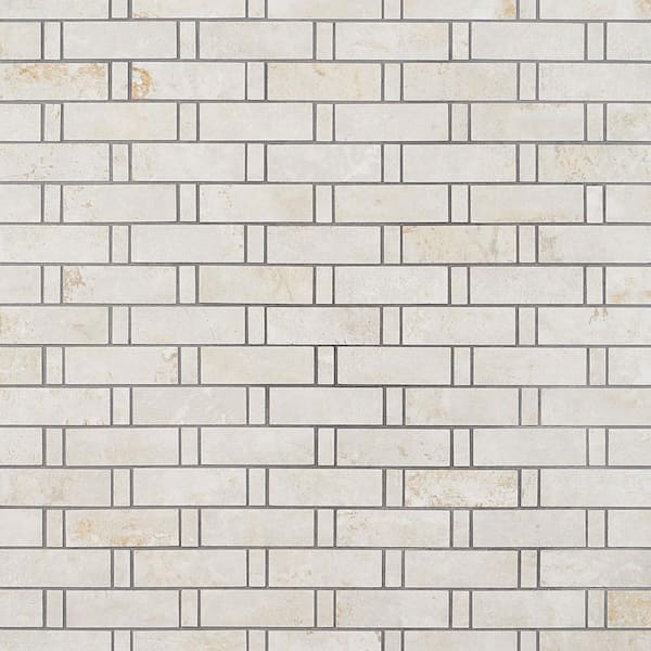 Ivy Hill Tile Mantis Ivory 11.81 in. x 11.81 in. Matte Porcelain Floor and Wall Mosaic Tile (0.96 sq. ft./Each)