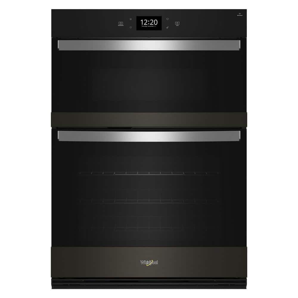 Whirlpool 30 in. Electric Wall Oven & Microwave Combo in Black Stainless Steel with PrintShield Finish with Air Fry, Black Stainless Steel with PrintShieldâ„¢ Finish