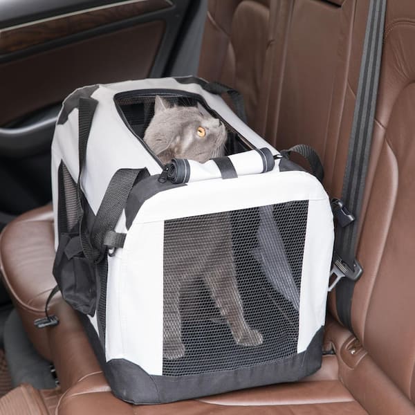  FURHAB Soft-Sided Kennel Pet Carrier Bag 2 Sides Expandable  Airline Approved Carriers for Small Cat Medium Dog, 2 Sides Breathable Mesh  Collapsible Puppy Carrying Case for Travel, up to 16
