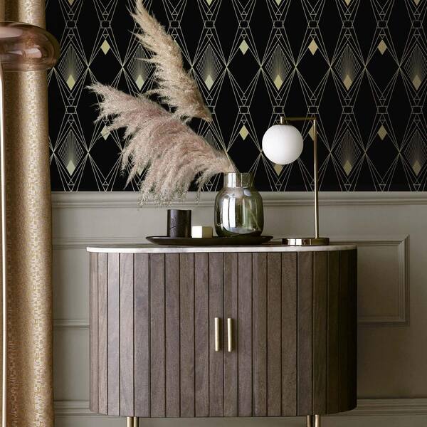 Deco Geometric Black Wallpaper