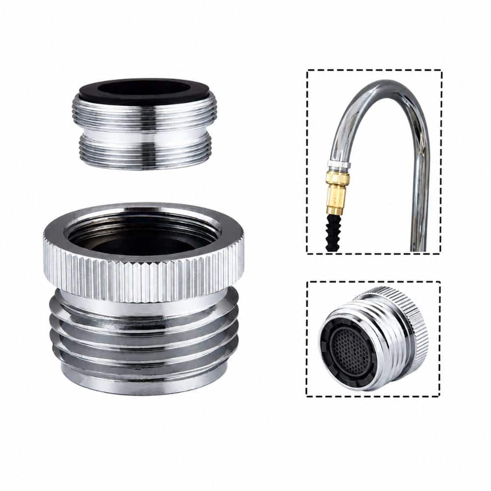Chrome-Plated Brass Faucet to Garden Hose Adapter with Built-In Aerator, 3/4 Inch GHT Thread Sink Adapter price history on PriceWatchPro