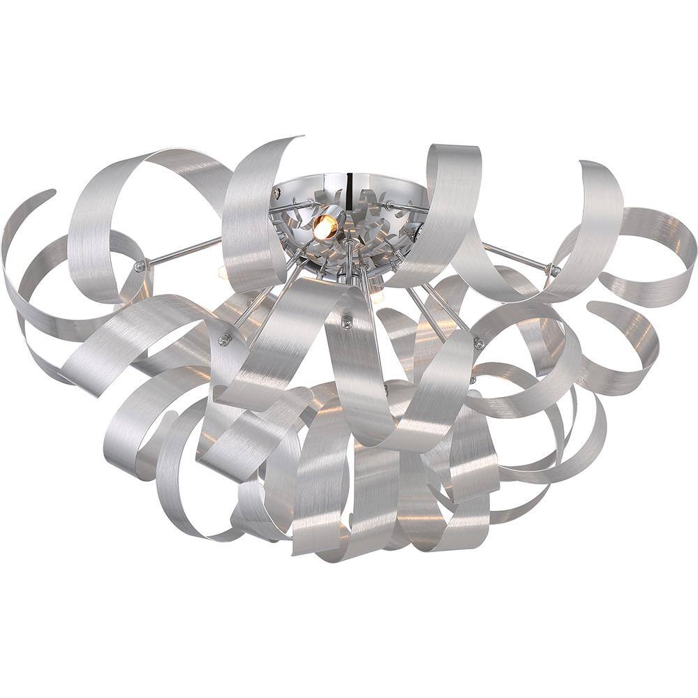 Elegant Crystal and Chrome 22" Ribbon Flush Mount Light
