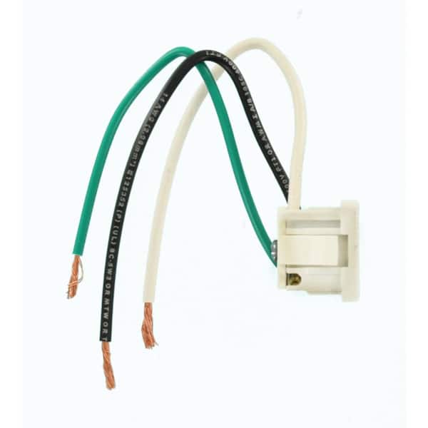 15 Amp 125 V Snap-In Single Outlet/Receptacle, w/ Leads, White (1-Pack) 1374-1W