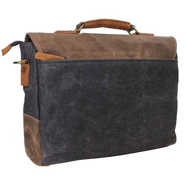 Vagarant 15.5 in. Vintage Cotton Wax Canvas Laptop Messenger Bag