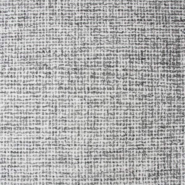 Unbranded - London Gray/Ivory 3 ft. x 8 ft. Solid Wool Runner Rug