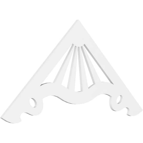 Ekena Millwork 1 in. x 72 in. x 33 in. (11/12) Pitch Marshall Gable Pediment Architectural Grade PVC Moulding