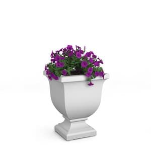 Augusta 20 in. Tall Self-Watering White Resin Polyethylene Planter