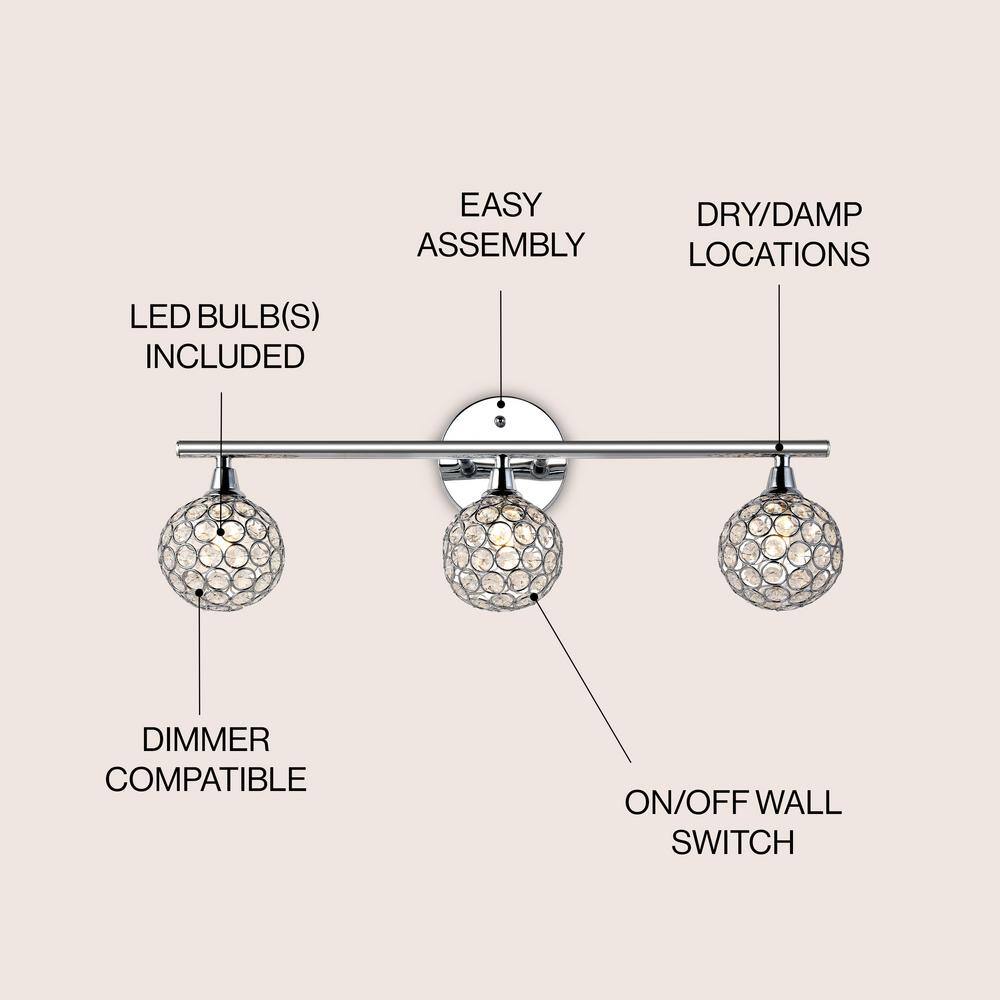 Maeve 8" Chrome and Clear Glass Outdoor Vanity Light