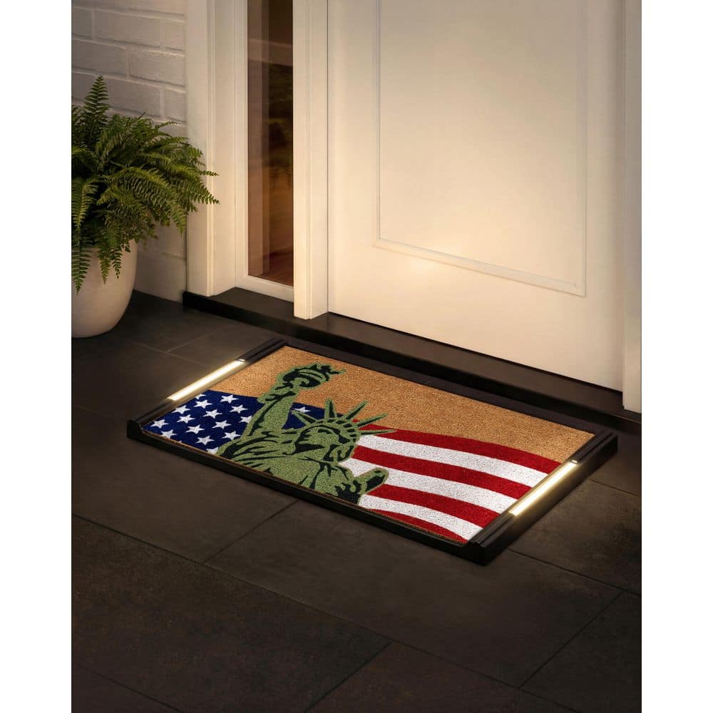 BriteStep Wildflower Welcome 32.5 in.x18.5 in. Pressure-Activated, Wireless, Auto Shut-Off, Indoor/Outdoor LED Door Mat price history on PriceWatchPro