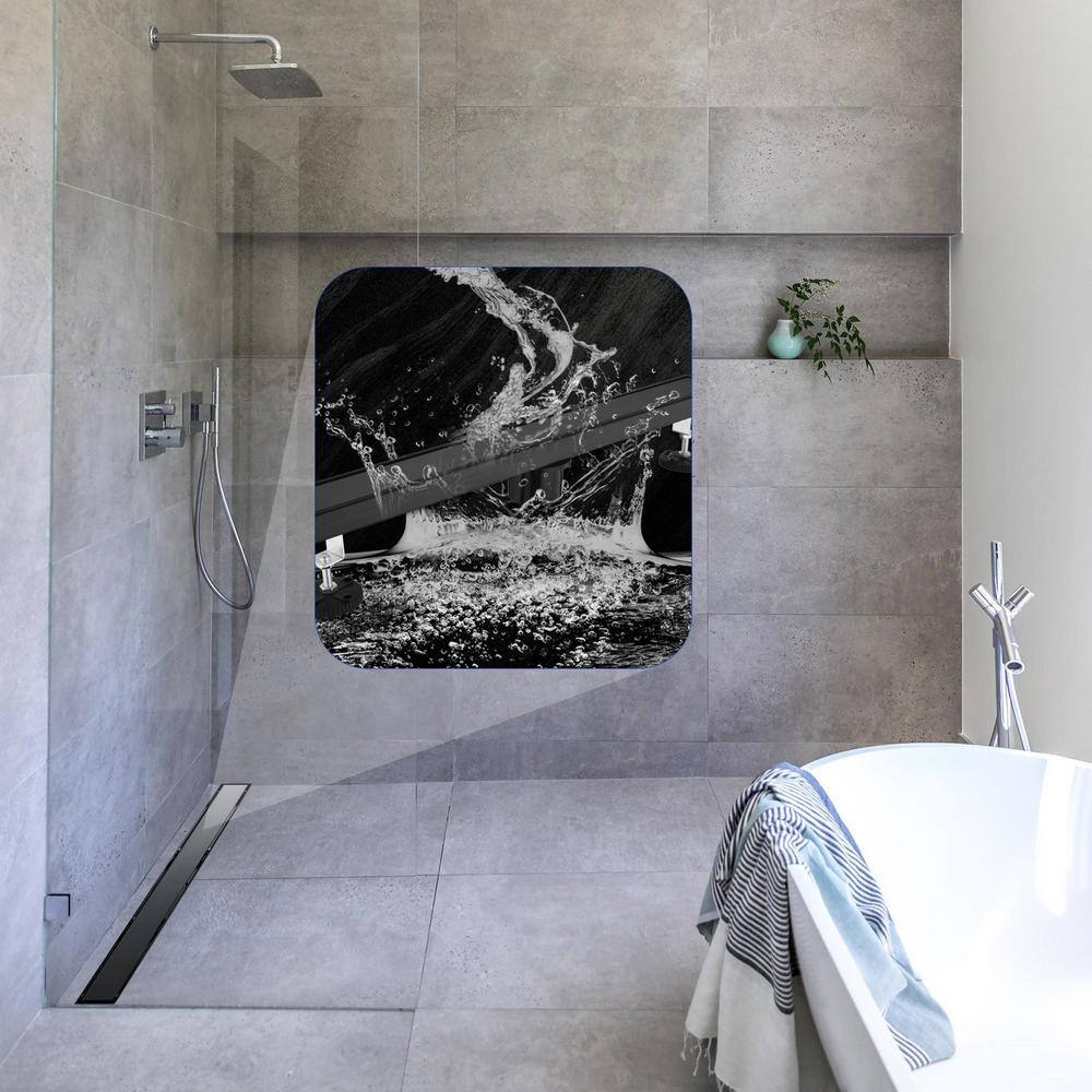32-Inch Matte Black Stainless Steel Linear Shower Drain