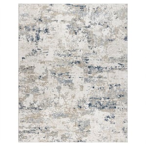 Ethan Tiges Beige 9 ft. x 13 ft. Abstract Indoor Area Rug