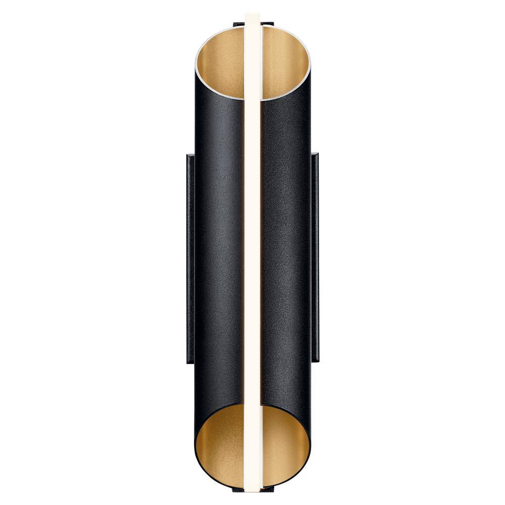 Astalis Black and Gold Cylinder LED Wall Light