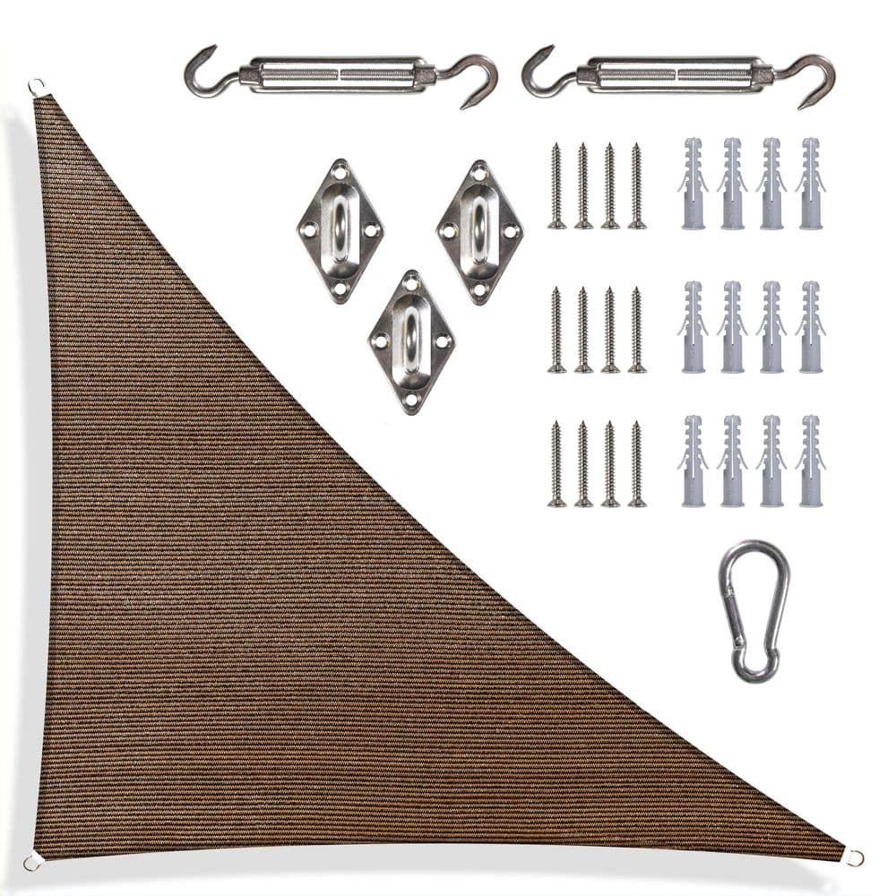 14 ft. x 14 ft. x 19.8 ft. Brown Right Triangle Sun Shade Sail Canopy with Hardware Kit price history on PriceWatchPro