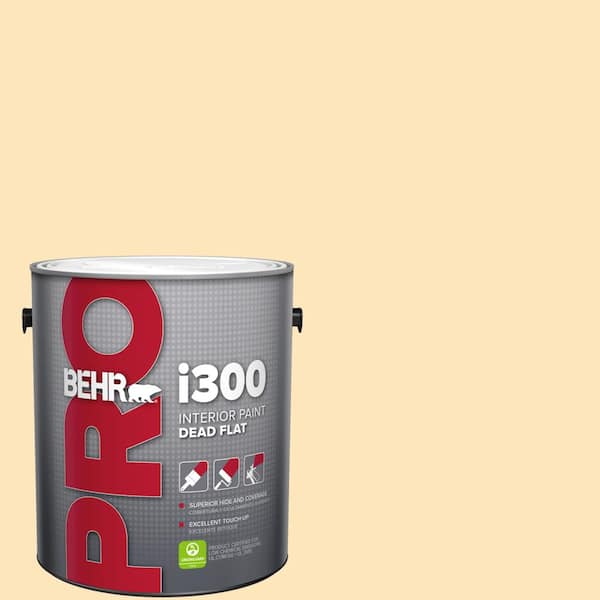 BEHR PRO 1 gal. #350C-2 Banana Cream Dead Flat Interior Paint