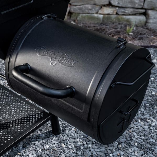 Char-Griller E82424 Side Fire Box Charcoal Grill Black