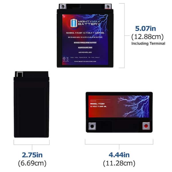 MIGHTY MAX BATTERY YTZ8V-12-Volt 7 AH, 85 CCA, Rechargeable