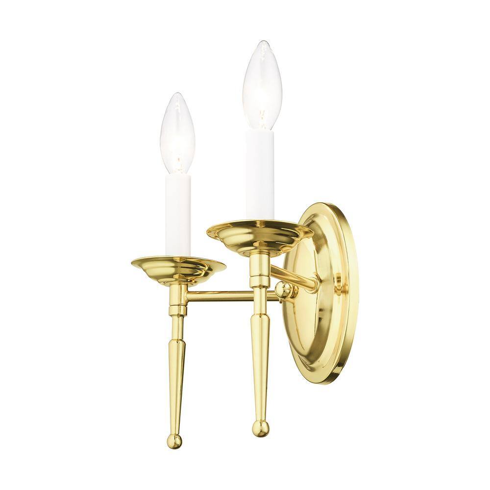 Williamsburgh Polished Brass 2-Light Wall Sconce