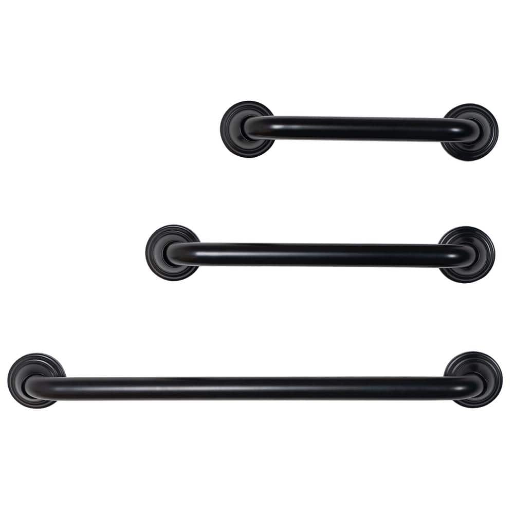12" Black Stainless Steel Bathroom Safety Grab Bar