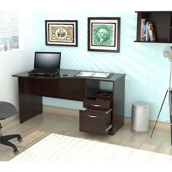 espresso desk with file cabinet