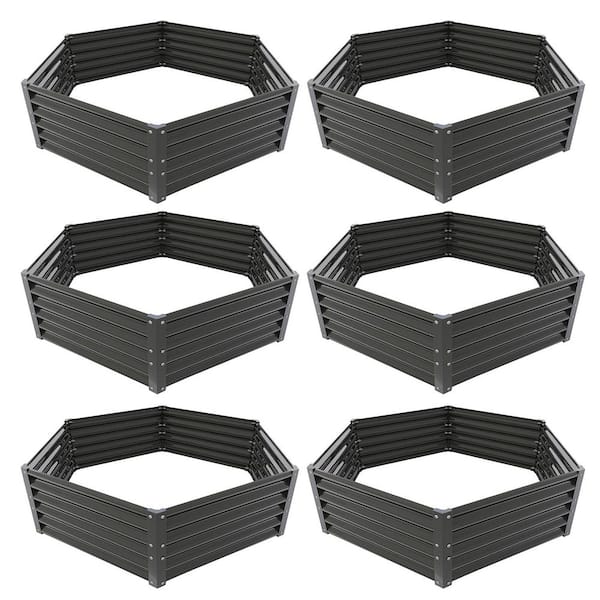Unbranded 6 Pcs 70 in. x 60 in. x 18 in. Galvanized Steel Raised Garden Beds for Vegetables Flowers Herbs-Easy-Setup Planter Boxes