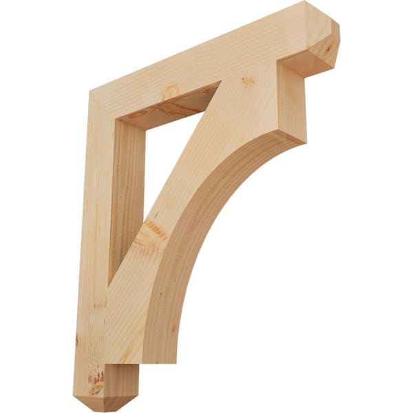 Ekena Millwork 3.5 in. x 30 in. x 26 in. Douglas Fir Westlake Craftsman Smooth Bracket