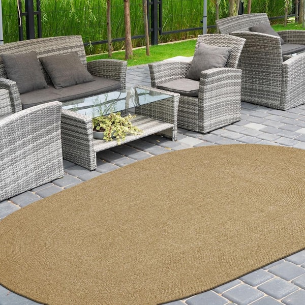 Braided Canvas 8 ft. x 10 ft. Reversible Indoor/Outdoor Area Rug