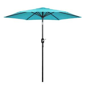 7.5 ft. Aluminum Crank and Tilt Patio Umbrella in Blue
