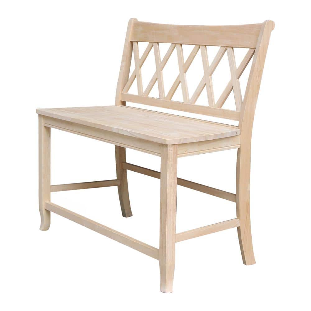 Natural Solid Wood Double X-Back Armless Bench