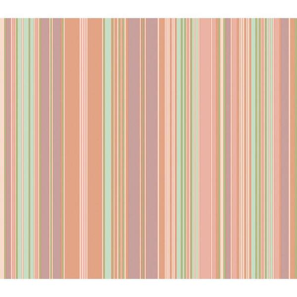 The Wallpaper Company 8 in. x 10 in. Pastel Multicolor Stripe Wallpaper Sample