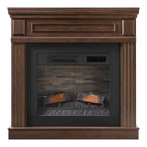 Grantley 41 in. W Freestanding Electric Fireplace Mantel in Simply Brown