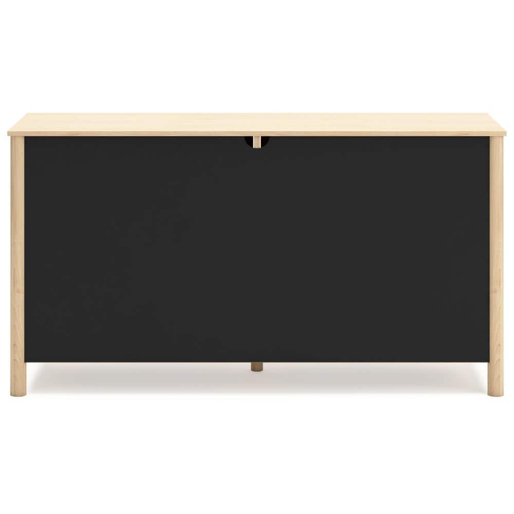 Cabinella Beige Six Drawer Dresser with Metallic Brown Knobs