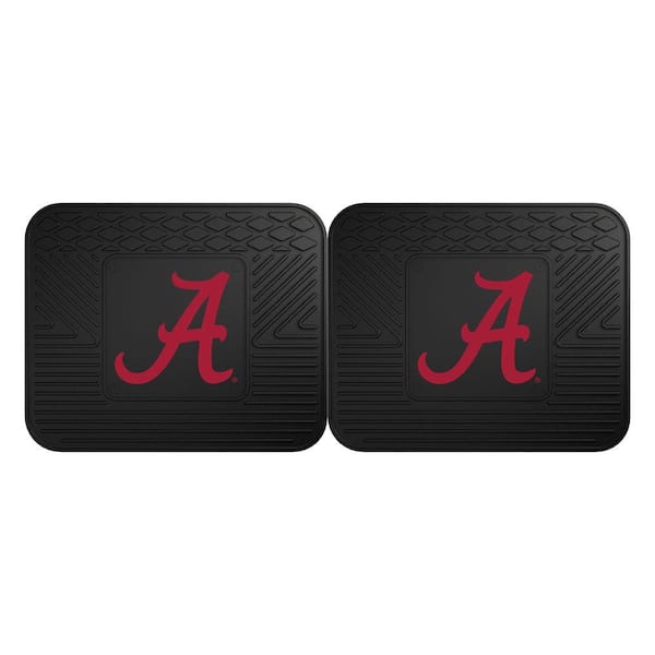 FANMATS NCAA University of Alabama Black Heavy Duty 2-Piece 14 in. x 17 in. Vinyl Utility Mat