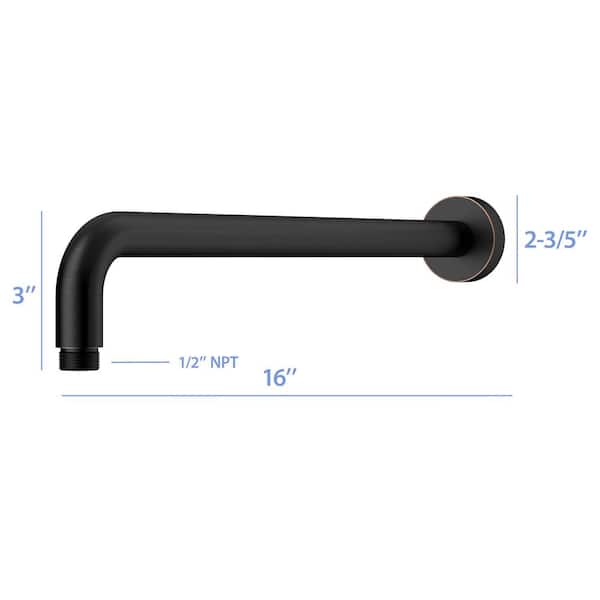 LDR Industries Maya 2413 L-förmiger Duscharm - 12 Zoll Verlängerung Für Regendusche, Poliertes Chrom