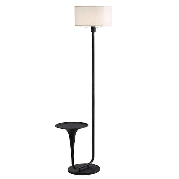 57.5 in. Dimmable Floor Lamp with Table, Vintage Standing Light with Tray and Foot Switch,Ideal for Living Room