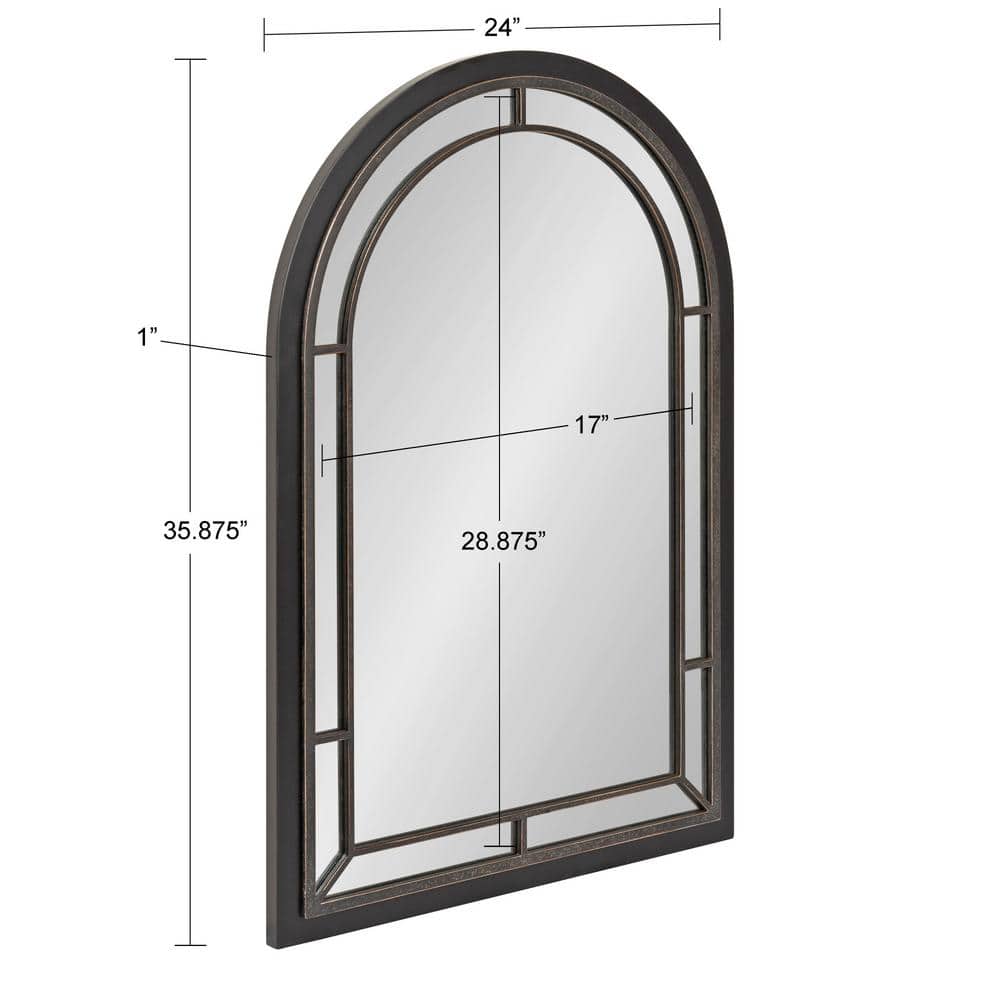 Audubon Rustic Wood and Iron Arch 40.5'' Wall Mirror