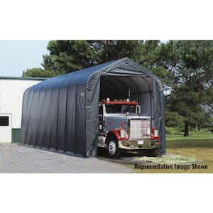 16 ft. W x 44 ft. D x 16 ft. H Steel and Polyethylene Garage Without Floor in Grey with Corrosion-Resistant Frame