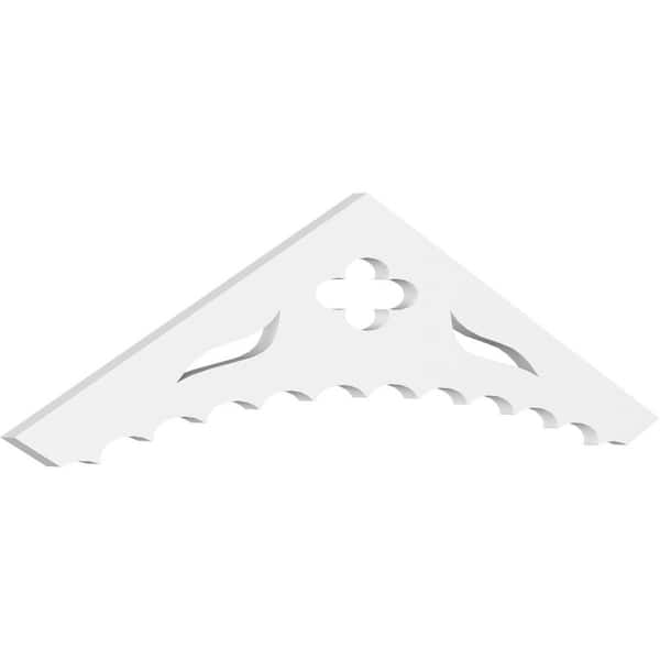 Ekena Millwork 1 in. x 48 in. x 12 in. (6/12) Pitch Wellington Gable Pediment Architectural Grade PVC Moulding